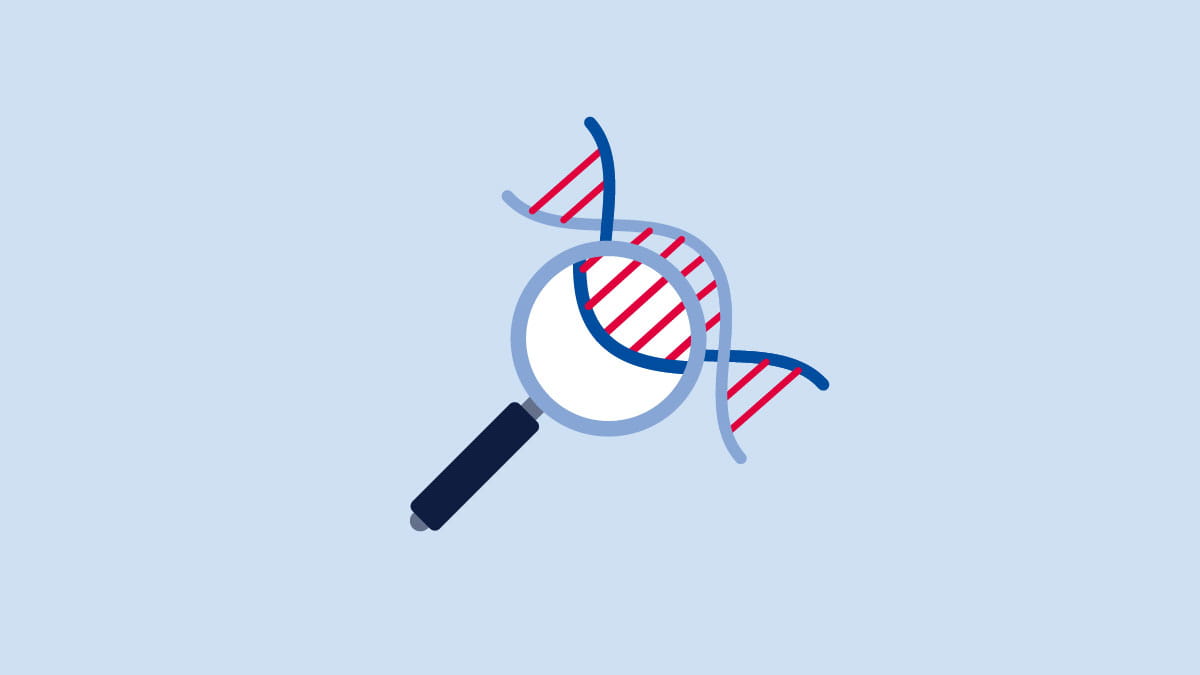 magnifying glass over dna